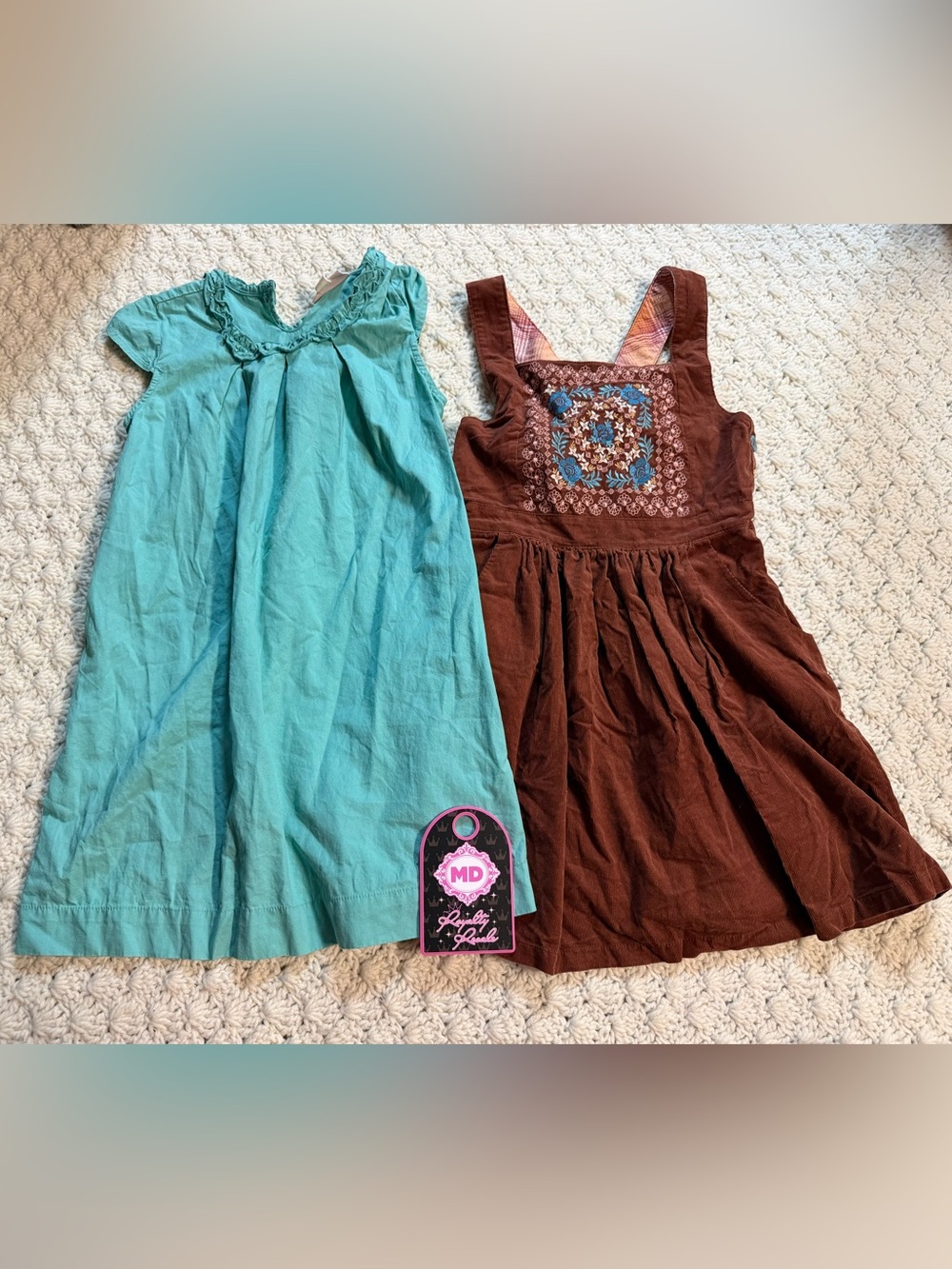 Red Camel Turquoise Dress & Red Camel Brown Embroidered Pinafore
